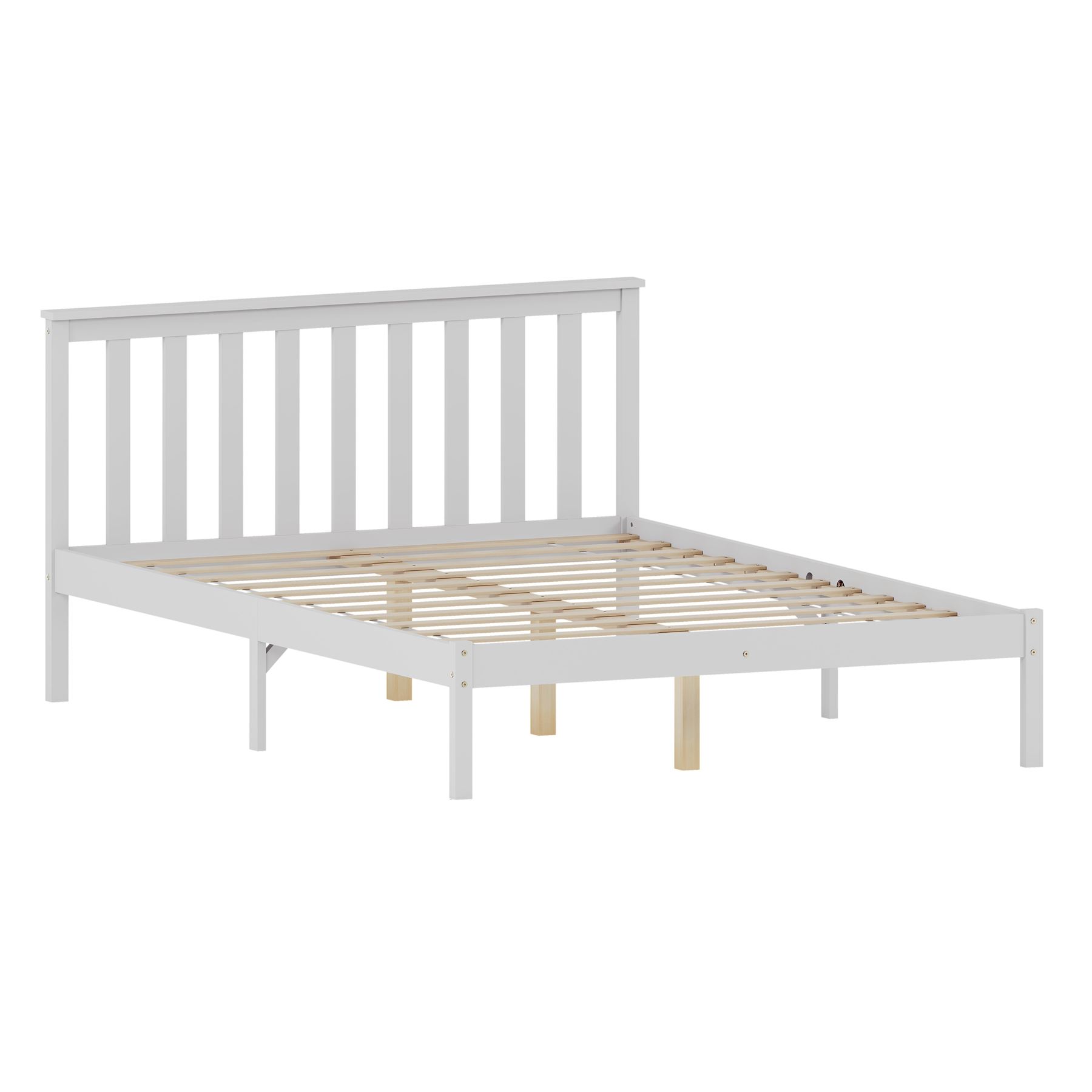 Holzbett Milan Single Double King Size 3 Fuß 4 Fuß 6 5 Fuß Rahmen Matratze Weiß Kiefer - Bild 18 von 37
