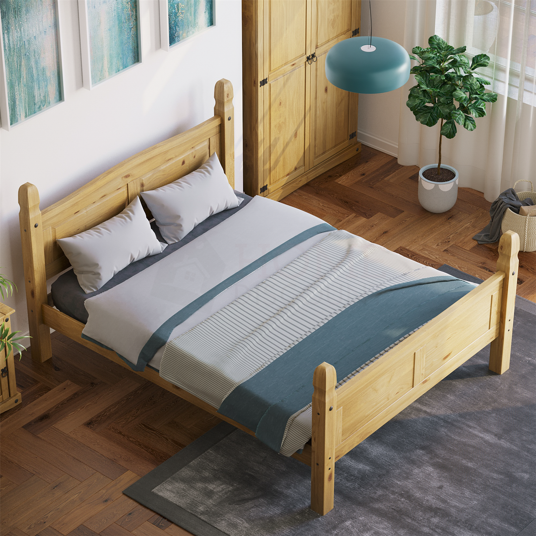 Corona Chest of Drawers Wardrobe Bed Mexican Solid Waxed Pine Bedroom Furniture - Picture 95 of 129