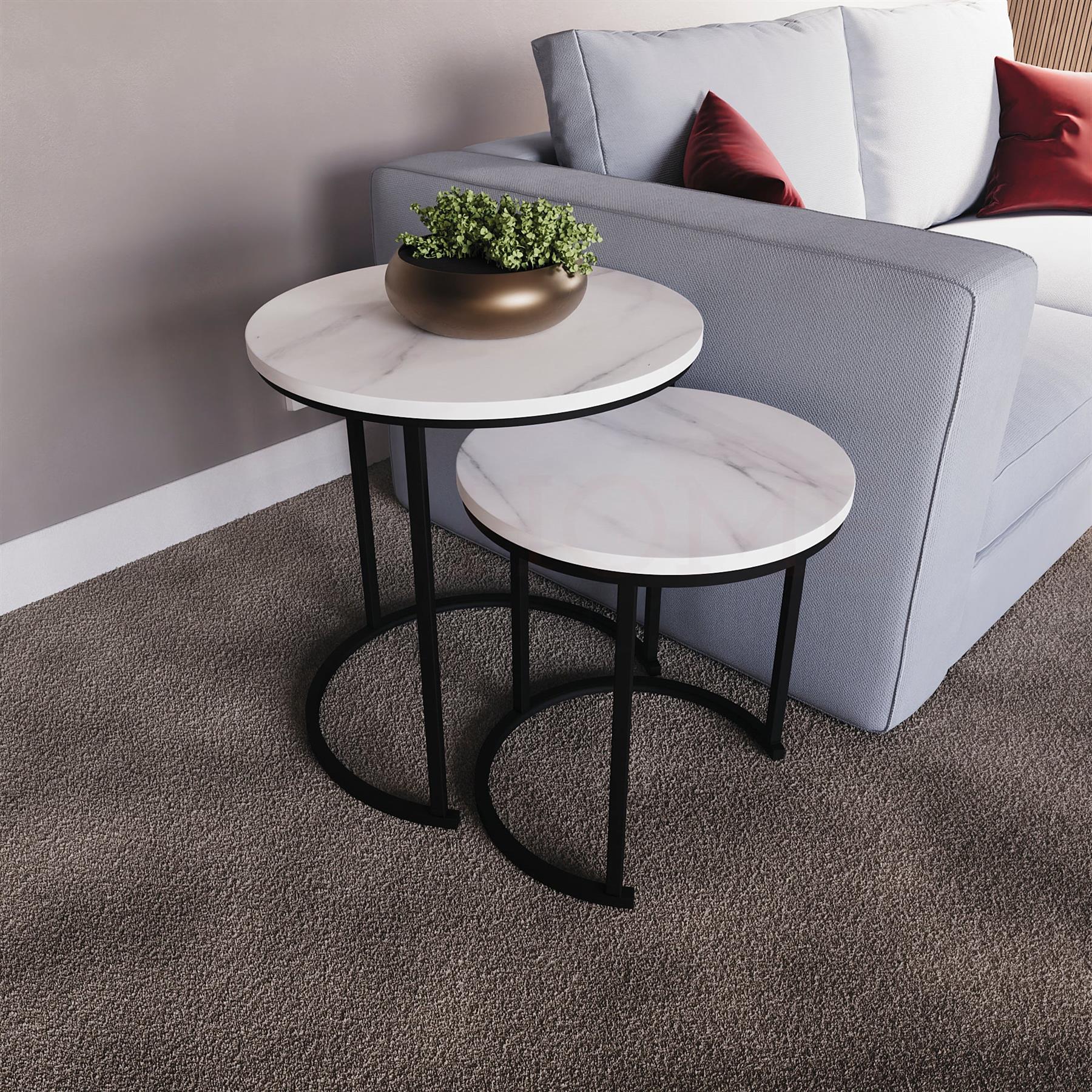 Set of 2 3 Coffee Nesting Table Set Sofa Side End Table Industrial Living Room - Picture 73 of 107