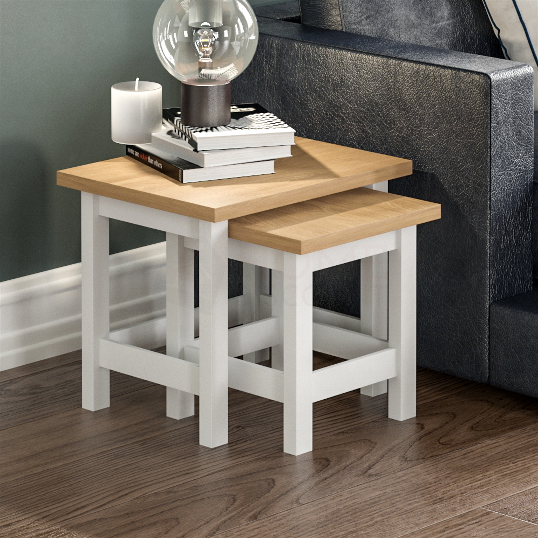 Arlington Nest of 2 Tables Side End Modern Square Table Set Living Room Display - Picture 11 of 15