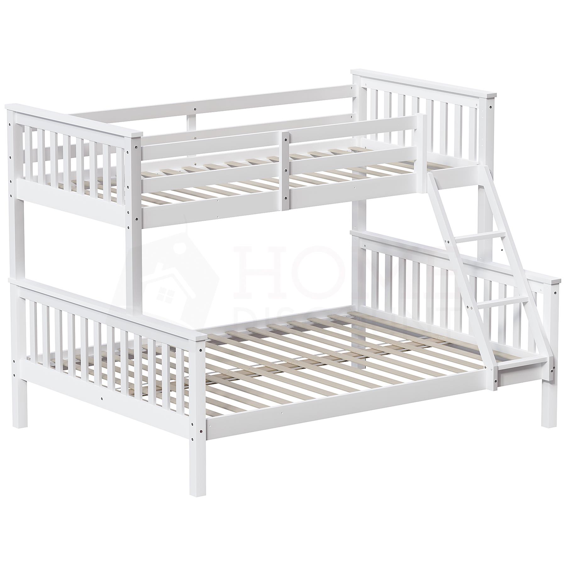 Wooden Bunk Beds Detachable Triple Sleeper High Sleeper Ladder Kids - Picture 20 of 25