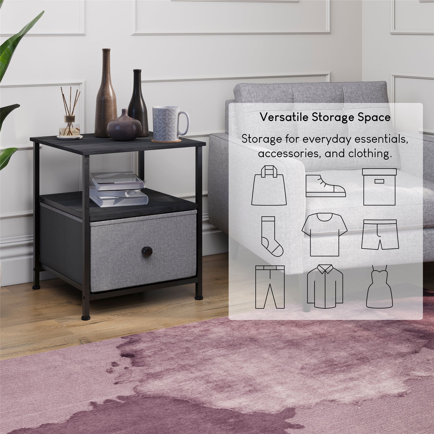 Vida Designs Stoff Kommode Aufbewahrungsschrank Schlafzimmer Flur 'UKFR' - Bild 15 von 193