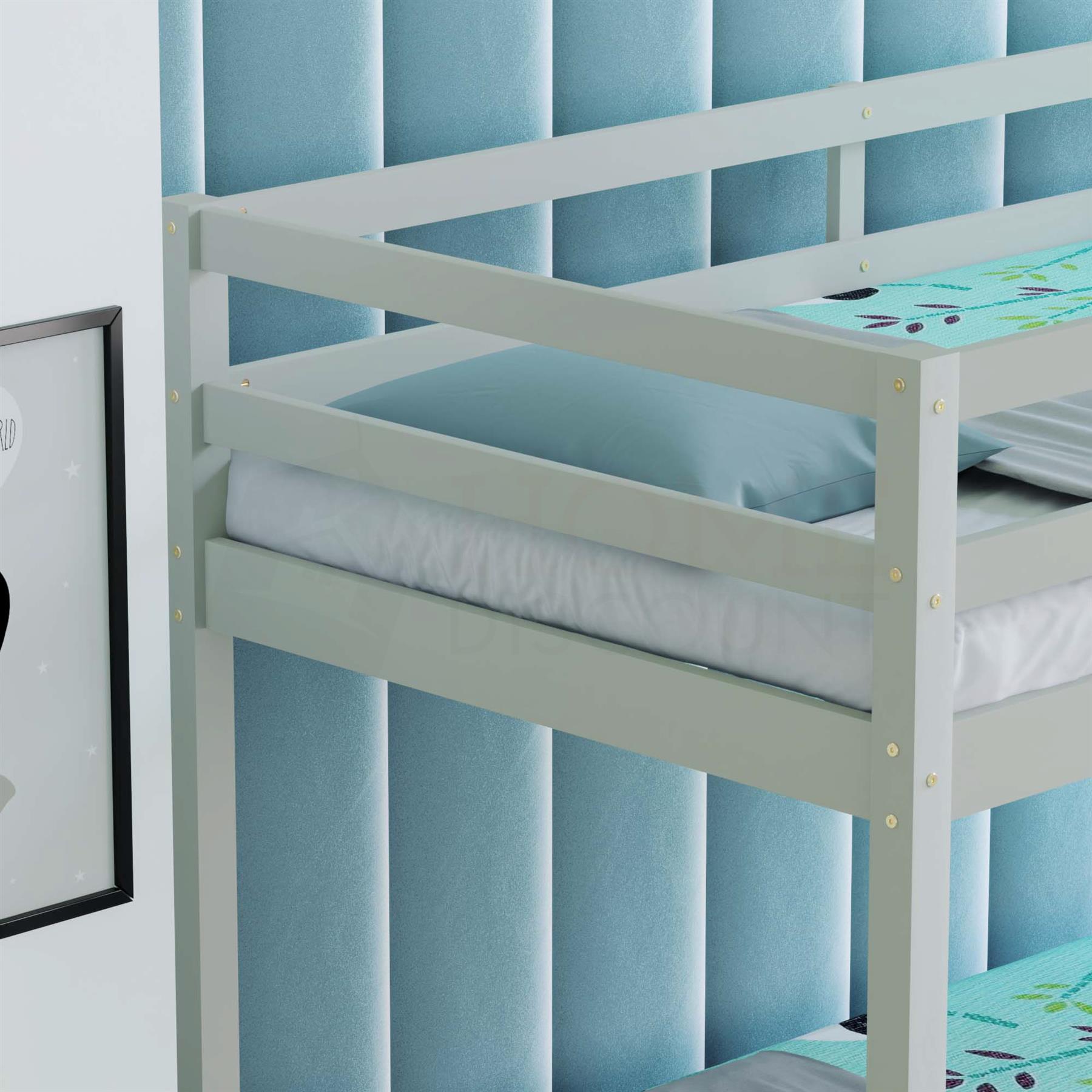 Triple Bunk Bed 3ft & 4ft6 Wood Pine High Sleeper Children Kids Mattress Option - Picture 13 of 15
