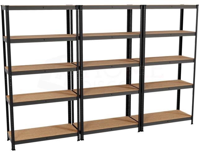 Heavy Duty Garage Shelving 5 Tier Racking Storage Garage Black - Picture 8 of 28