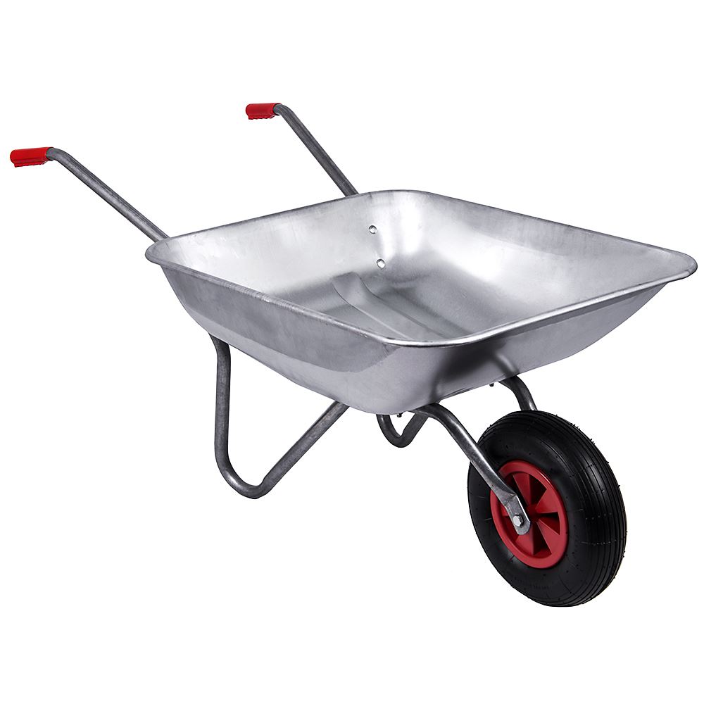 Wheelbarrow Garden Galvanised Wheel Barrow Pneumatic Tyre Heavy Duty