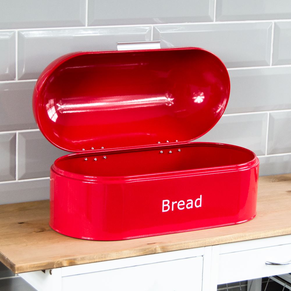 Bread Bin Retro Large Kitchen Food Storage Loaf Curved Bin By Home