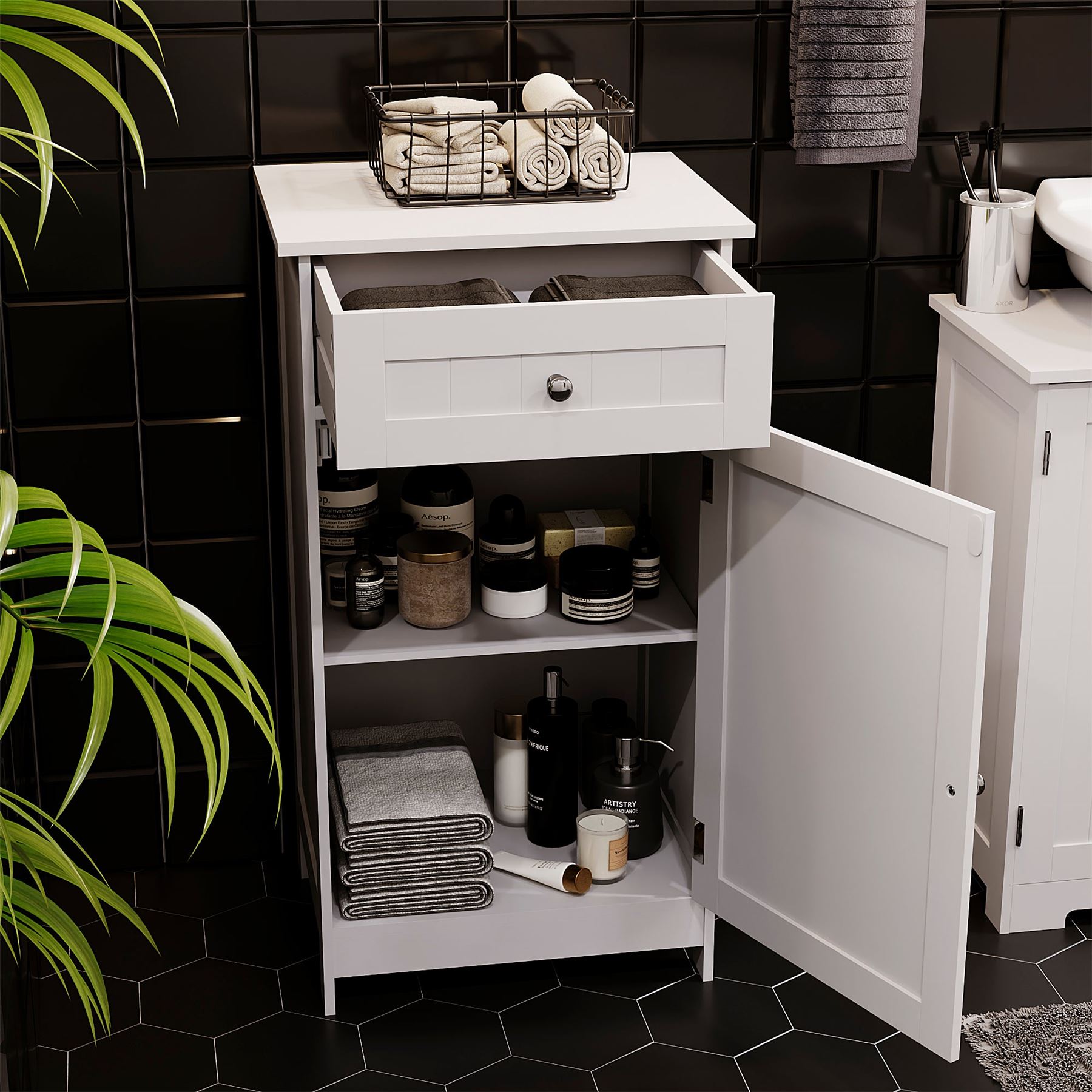 Priano Bathroom Cabinet Door Wall Mounted Freestand Storage Furniture White Grey - Picture 26 of 153