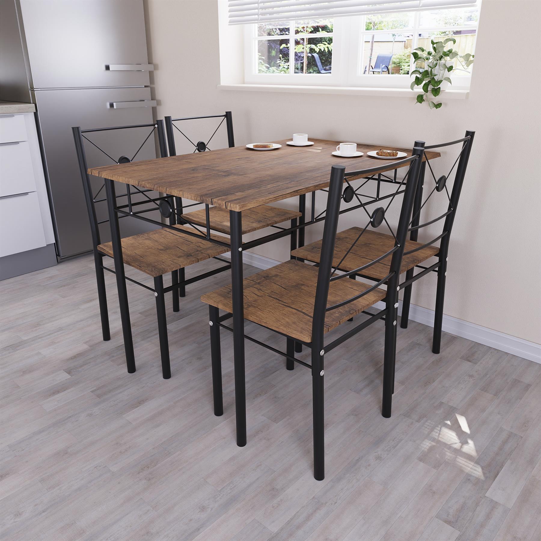 Wooden Dining Table & Chair Set 2 / 4 Seater Bench Chair Kitchen Room Furniture - Picture 60 of 82