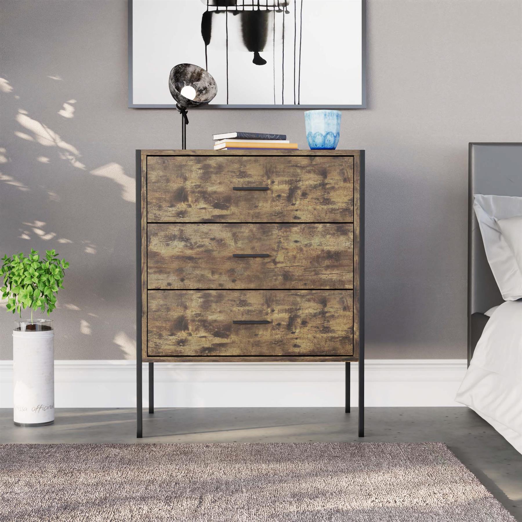 Industrial Chest of Drawers Bedroom Furniture Bedside Chest 1 to 6 Drawers - Picture 29 of 61