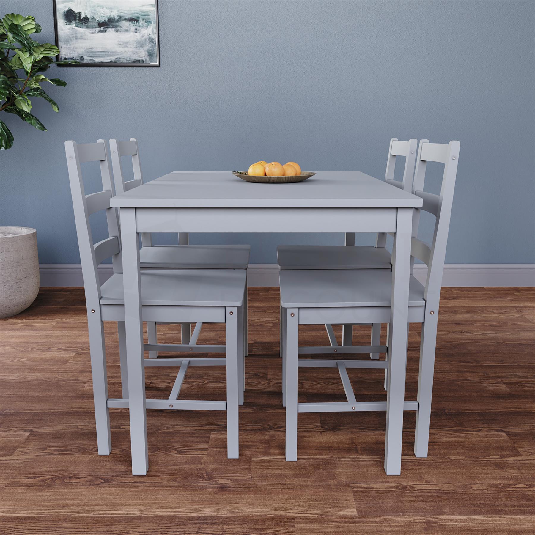 Solid Wood Dining Table and 2 4 Chairs Set Home Kitchen Furniture 3 Colours - Picture 41 of 73