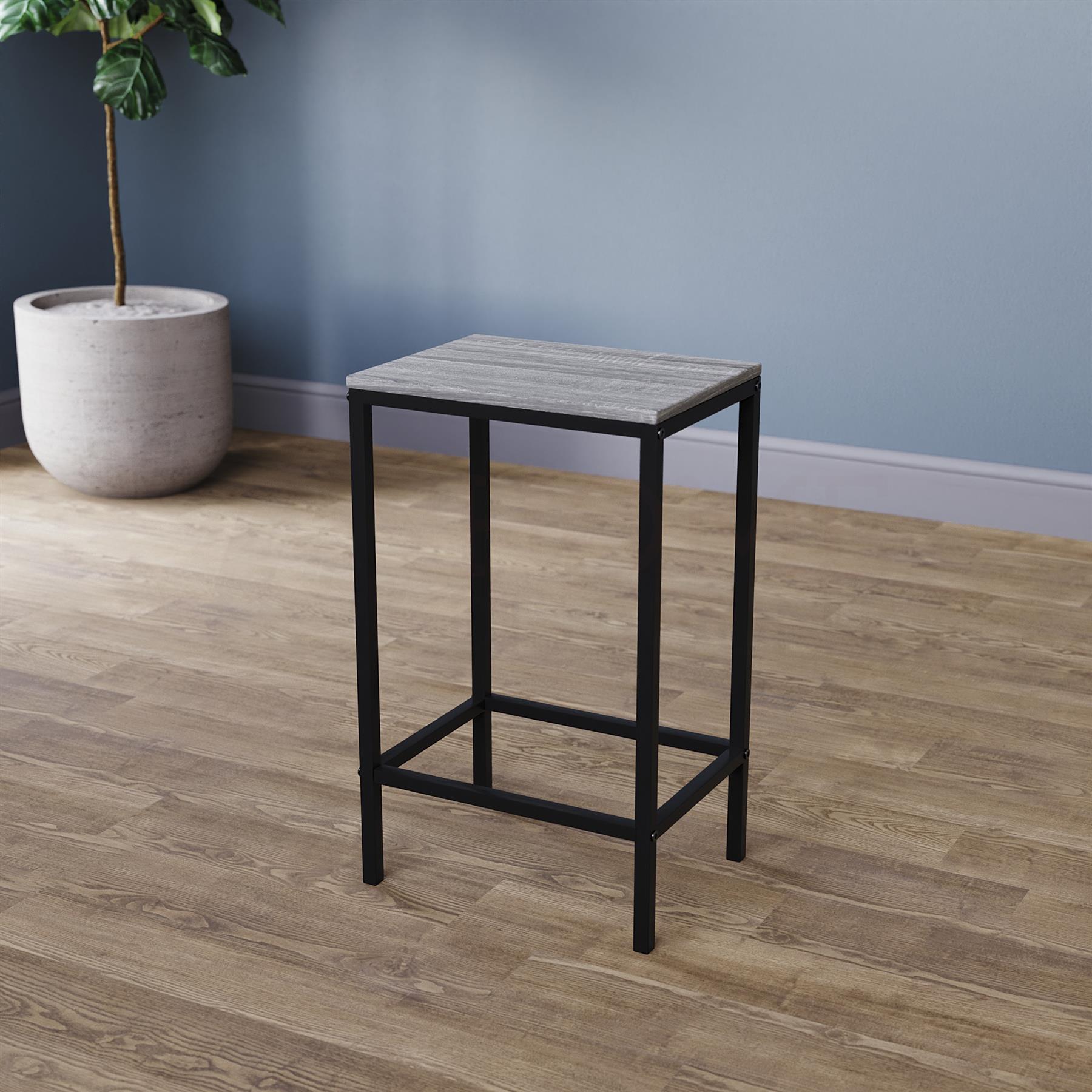 Wooden Bar Table & Stool Set 2 Seater Chair Industrial Kitchen Dining Room - Picture 34 of 37