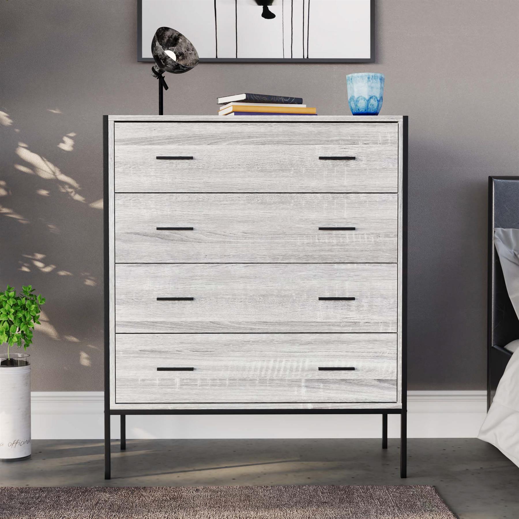 Industrial Chest of Drawers Bedroom Furniture Bedside Chest 1 to 6 Drawers - Picture 47 of 61