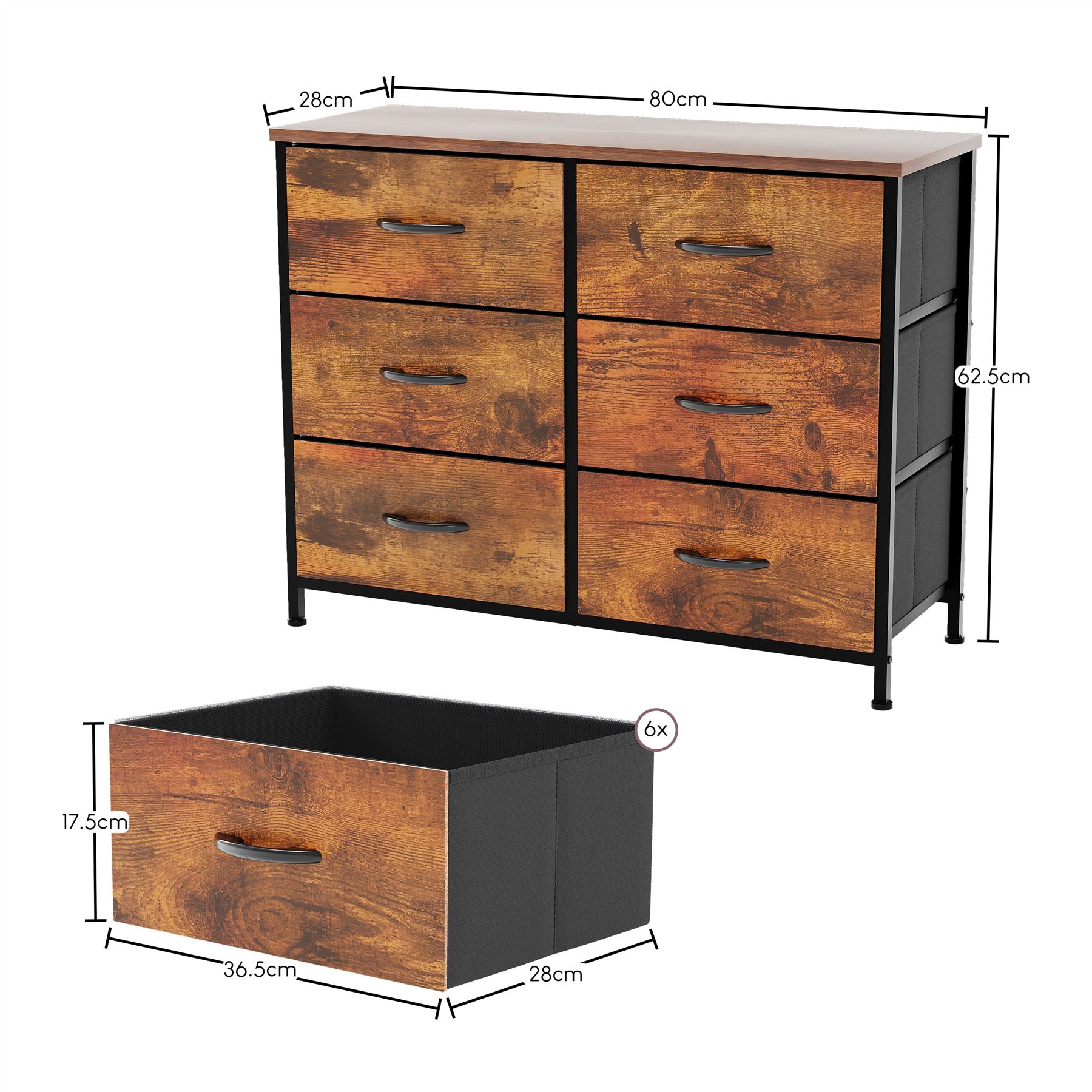 Moderne Stoff Kommode Aufbewahrung Organizer Schlafzimmer Möbel "UKFR" - Bild 33 von 65