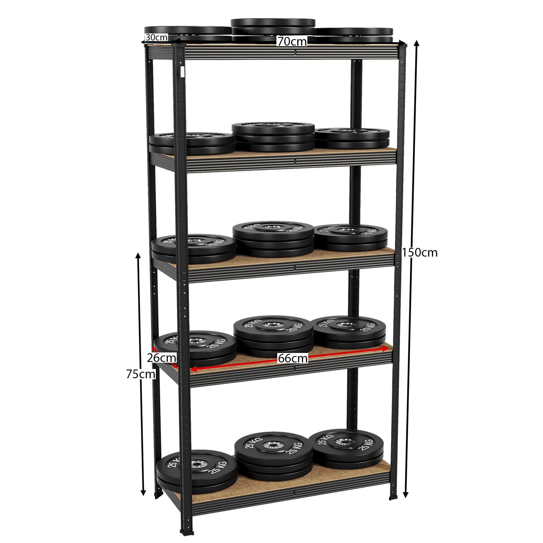 Heavy Duty Garage Shelving 5 Tier Racking Storage Garage Black - Picture 22 of 28