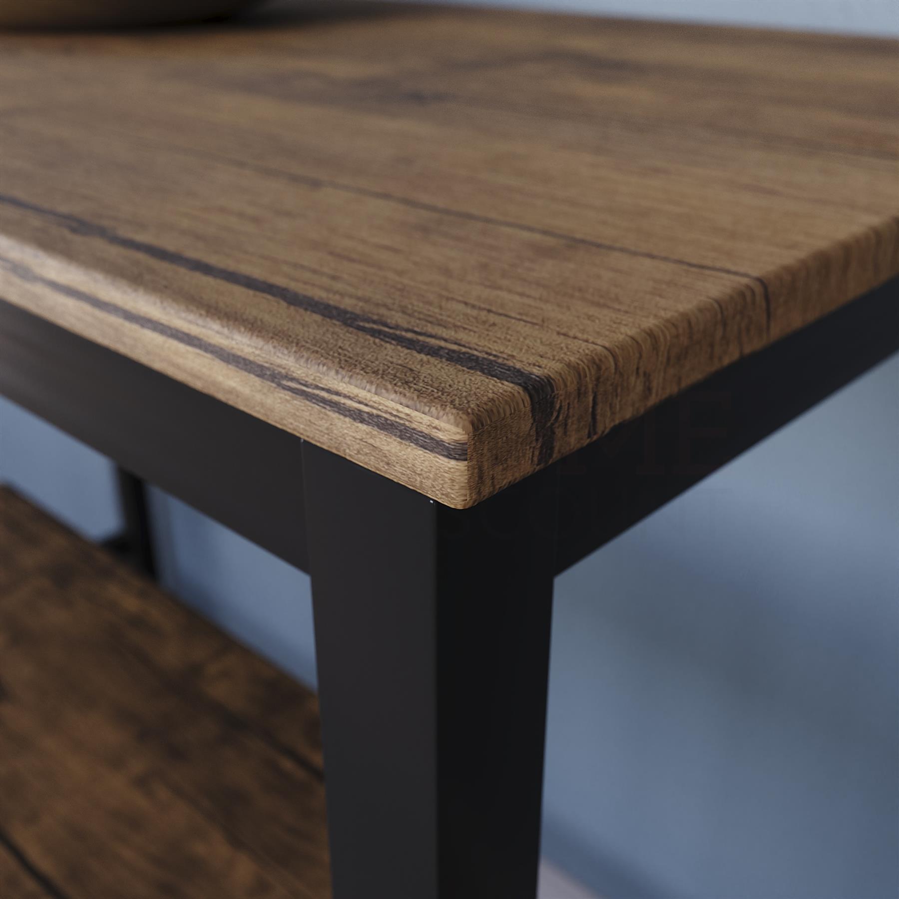 Wooden Bar Table & Stool Set 2 Seater Chair Industrial Kitchen Dining Room - Picture 27 of 37