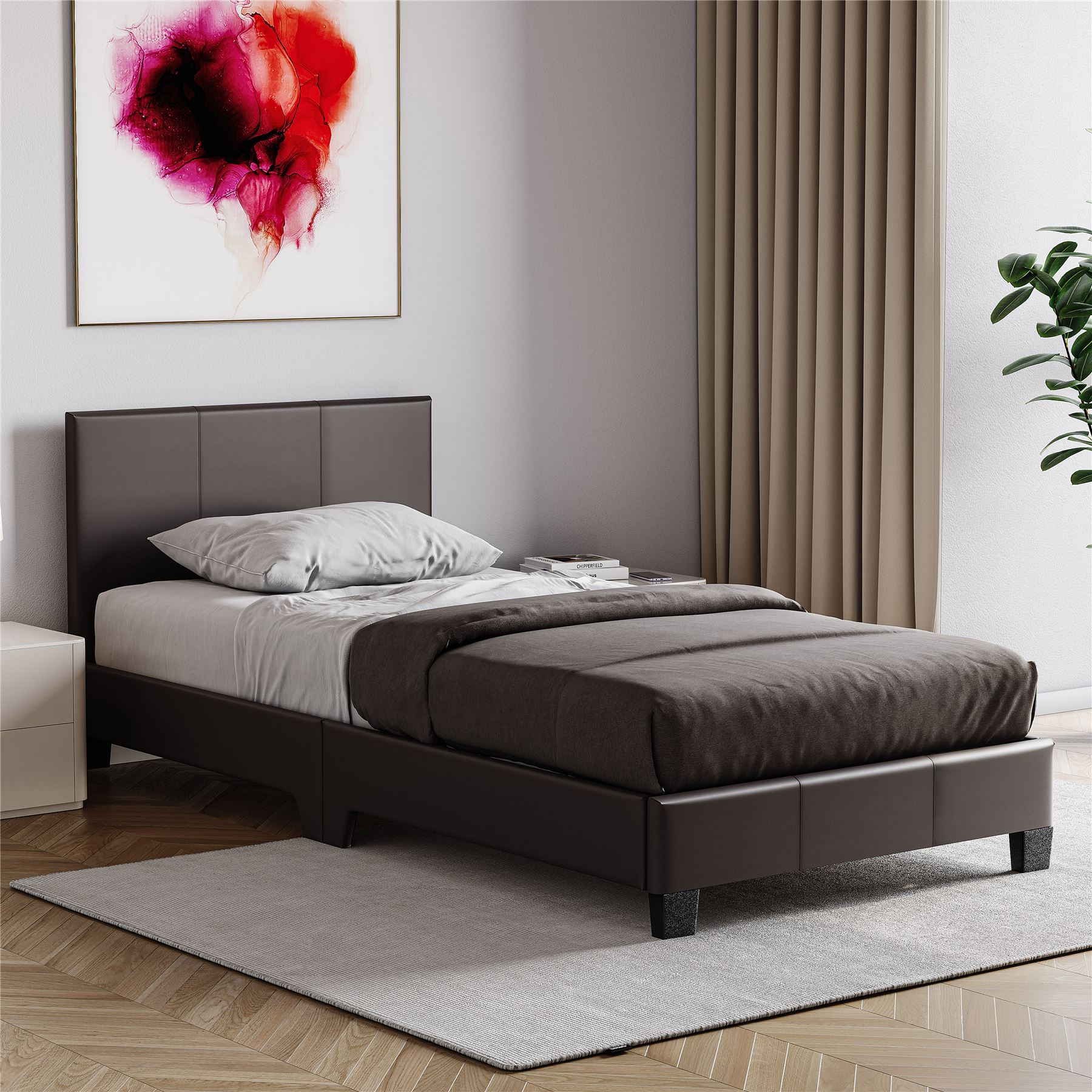 Ottoman Storage Bed Gas Lift Double King Size Leather Bed Slatted Base Headboard - Picture 79 of 137