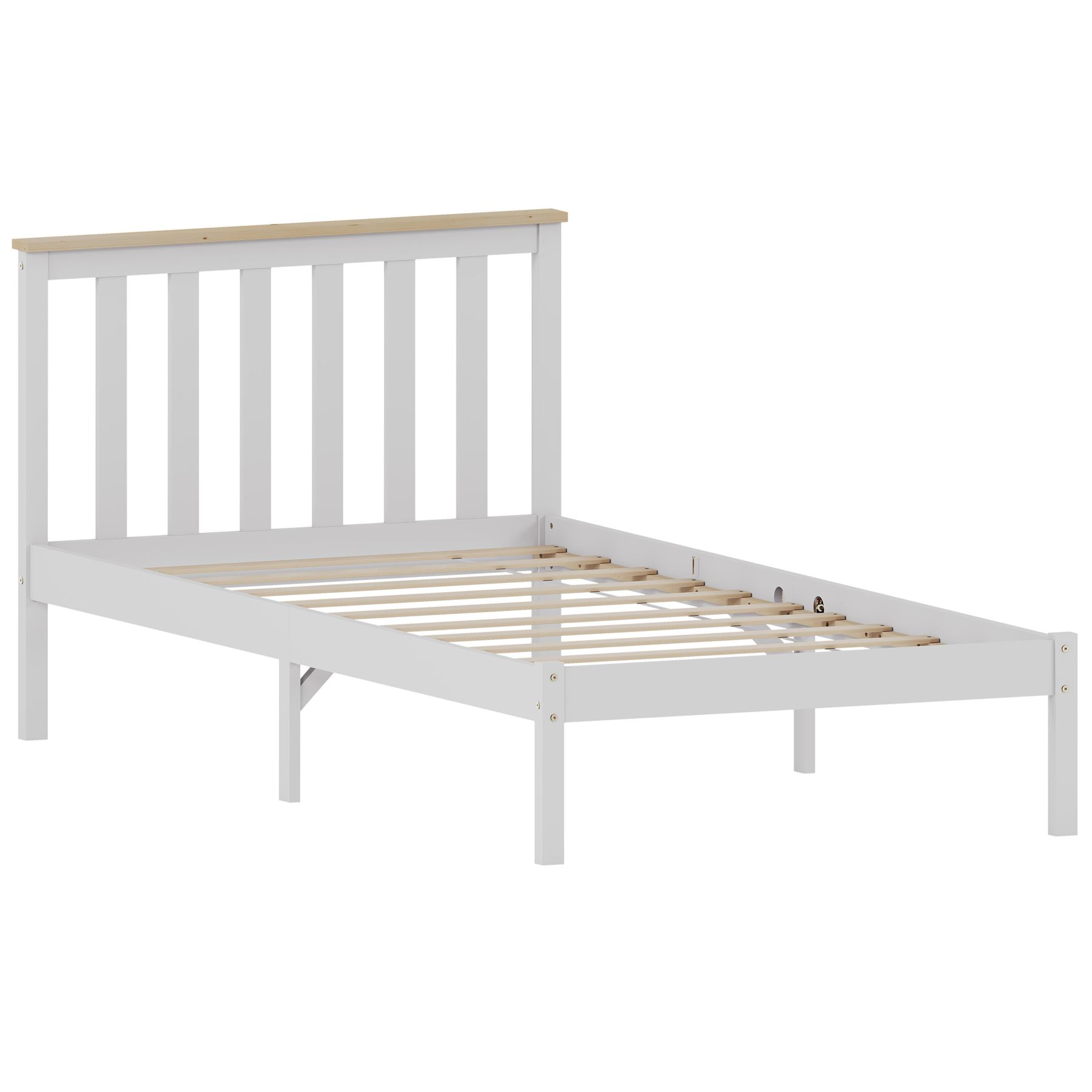 Holzbett Milan Single Double King Size 3 Fuß 4 Fuß 6 5 Fuß Rahmen Matratze Weiß Kiefer - Bild 14 von 37