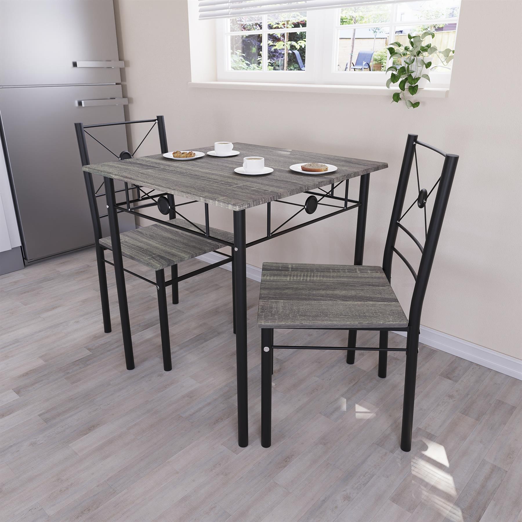 Wooden Dining Table & Chair Set 2 / 4 Seater Bench Chair Kitchen Room Furniture - Picture 42 of 82