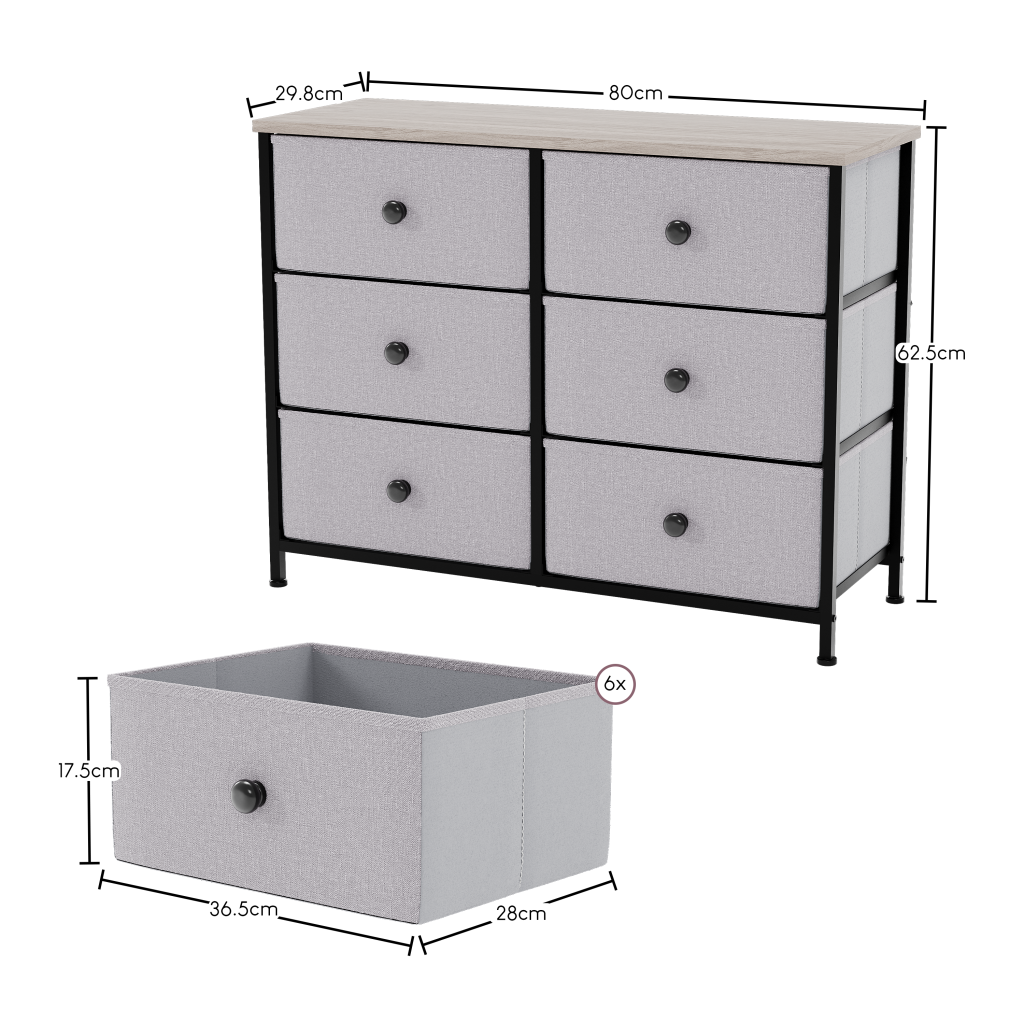 Vida Designs Stoff Kommode Aufbewahrungsschrank Schlafzimmer Flur 'UKFR' - Bild 85 von 193