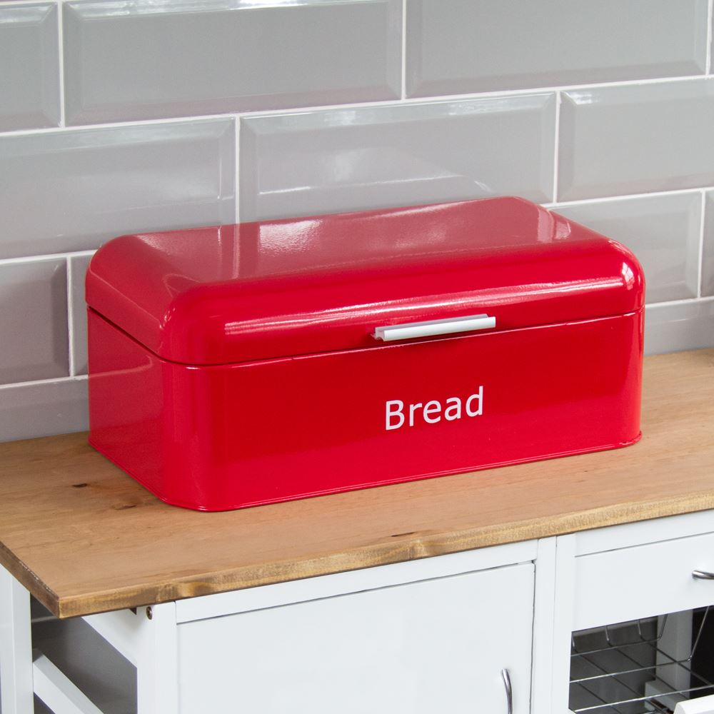 Bread Bin Retro Large Kitchen Food Storage Loaf Curved Bin By Home