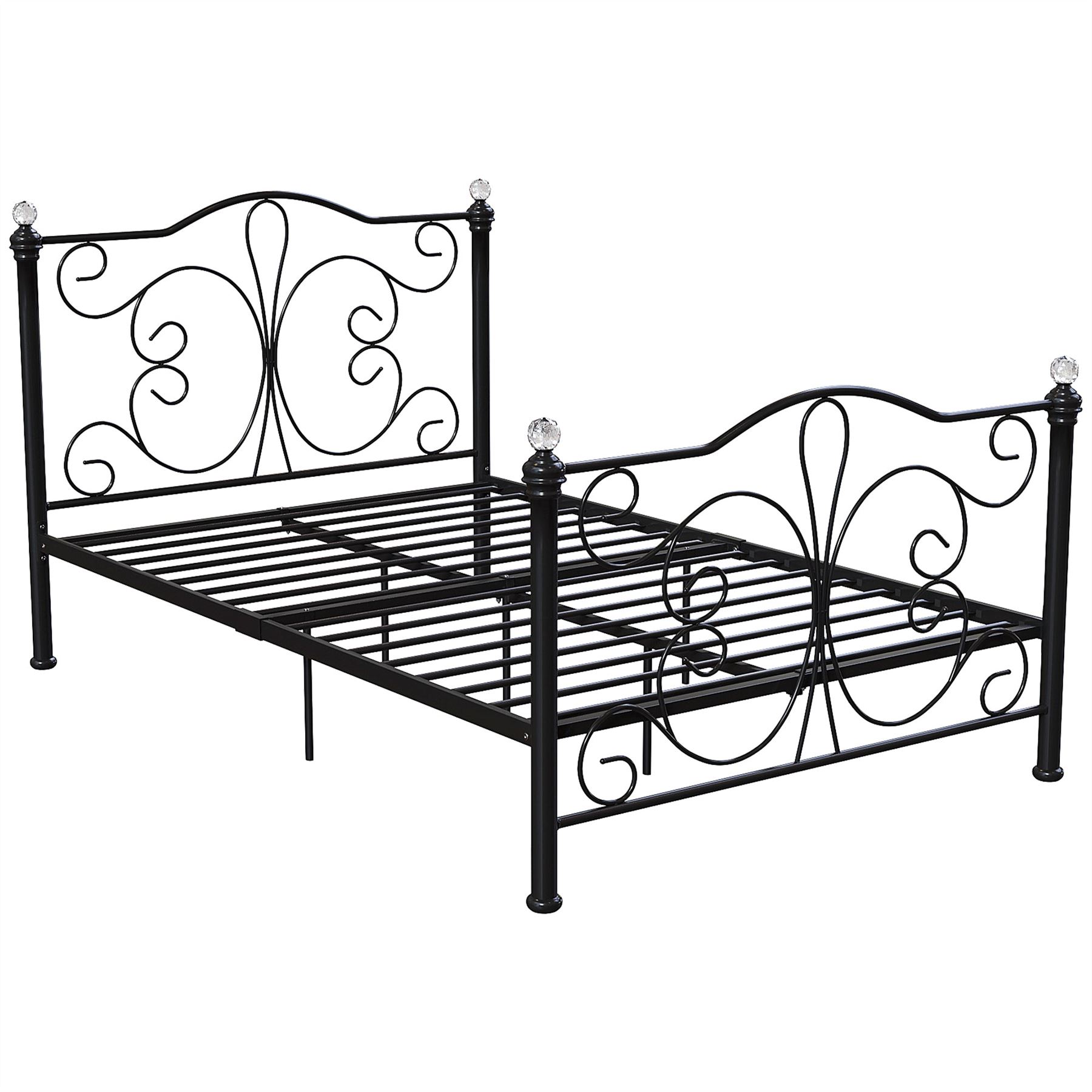 Metal Bed Single Double King Size Slat Base Headboard Set Bedroom Furniture - Picture 74 of 187
