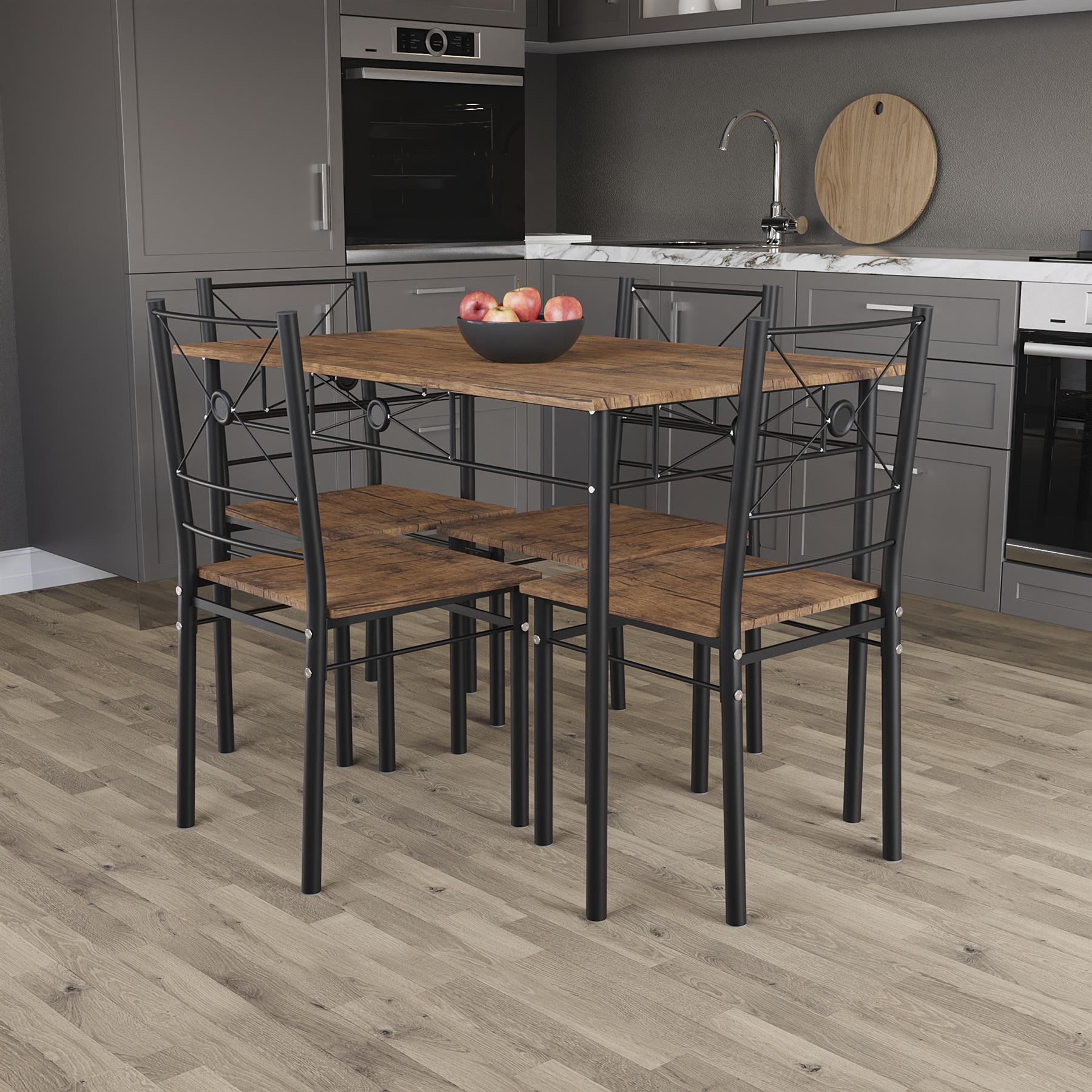 Wooden Dining Table & Chair Set 2 / 4 Seater Bench Chair Kitchen Room Furniture - Picture 59 of 82