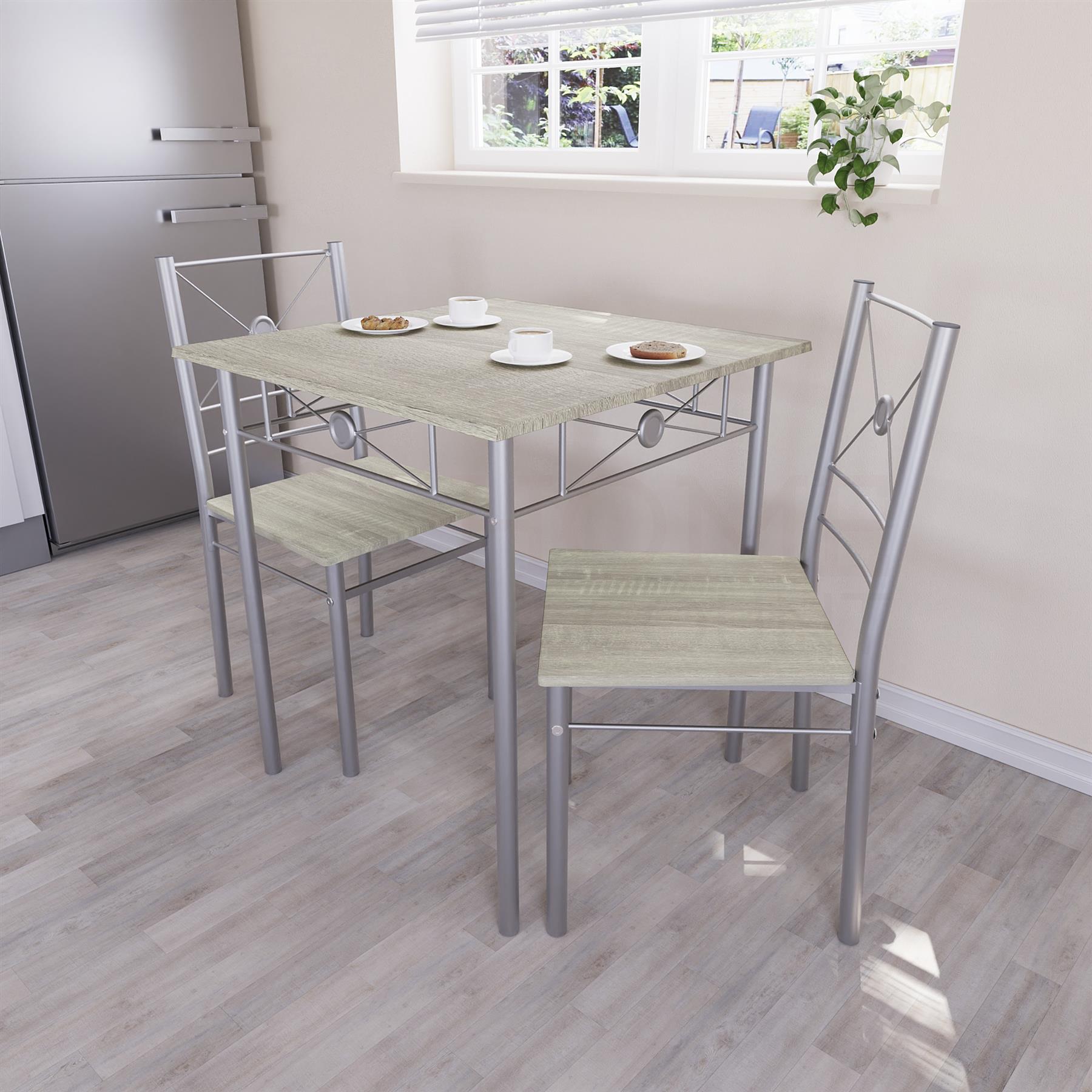 Wooden Dining Table & Chair Set 2 / 4 Seater Bench Chair Kitchen Room Furniture - Picture 51 of 82