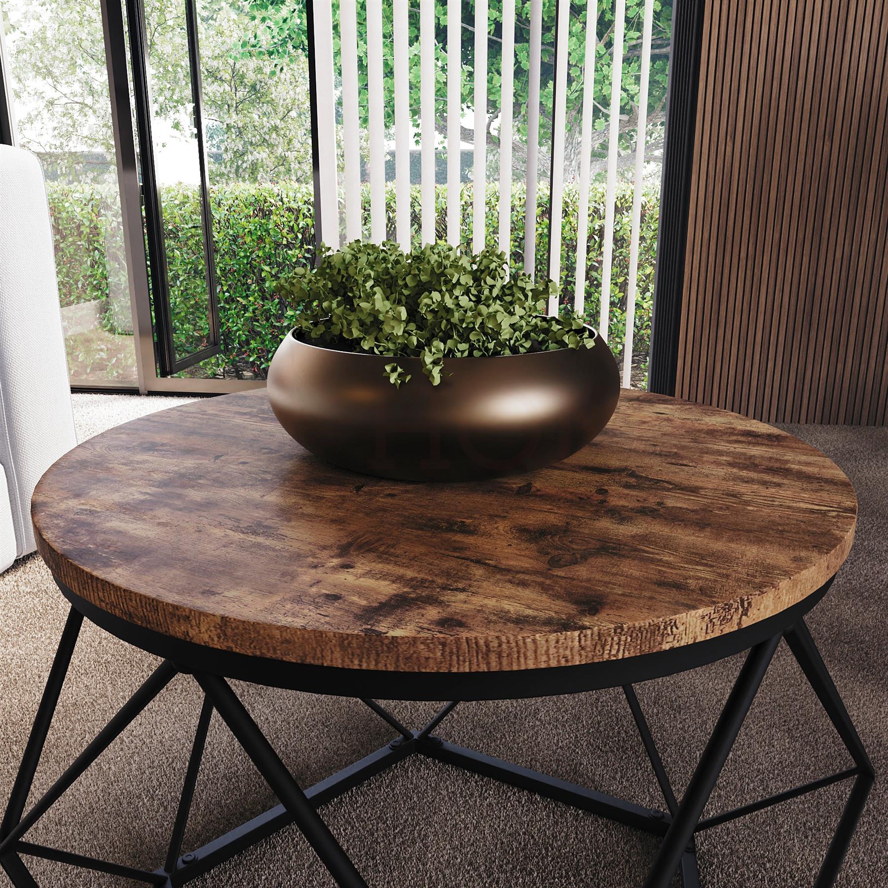 Set of 2 3 Coffee Nesting Table Set Sofa Side End Table Industrial Living Room - Picture 10 of 107