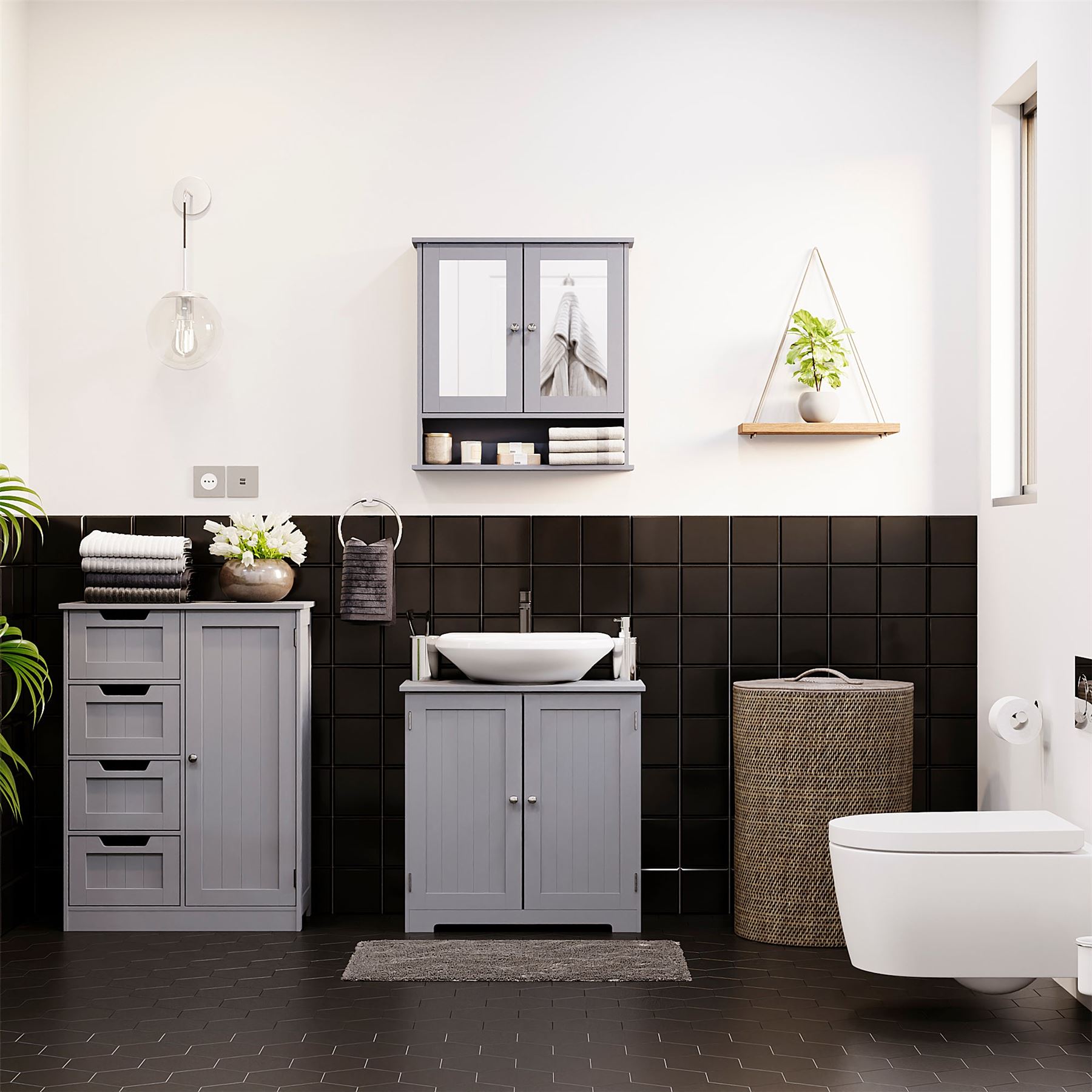 Bathroom Under Sink Cabinet Basin Storage Cupboard Vanity Door Furniture Unit - Picture 9 of 25