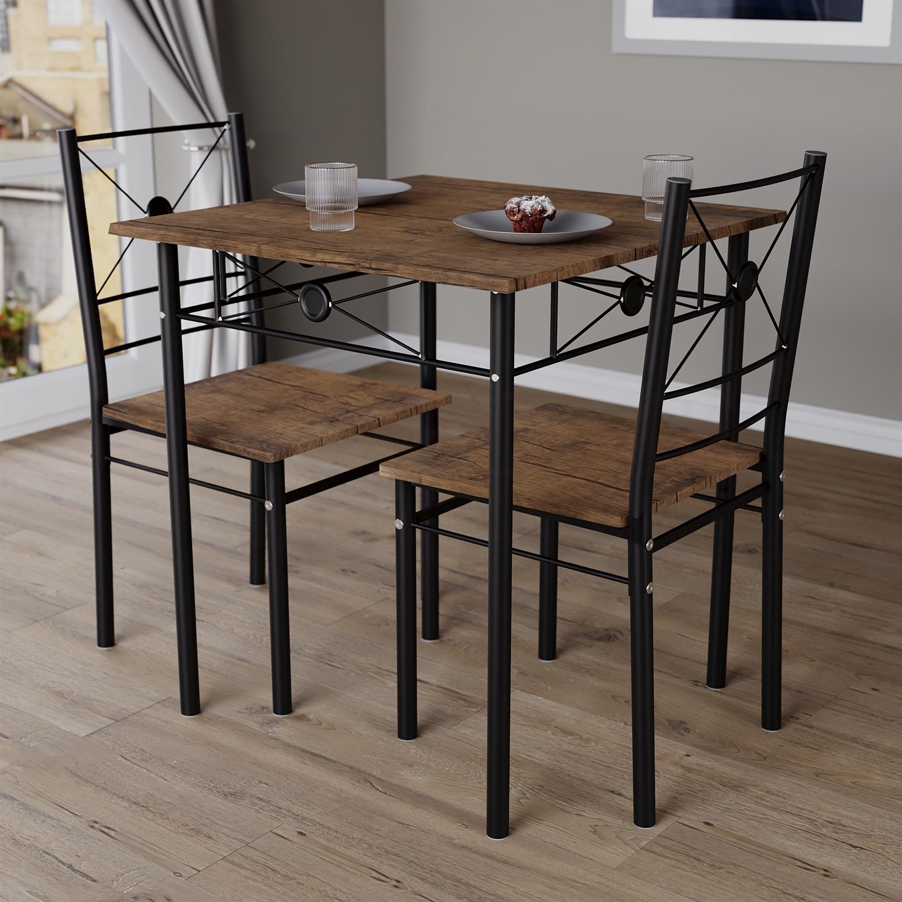 Wooden Dining Table & Chair Set 2 / 4 Seater Bench Chair Kitchen Room Furniture - Picture 31 of 82