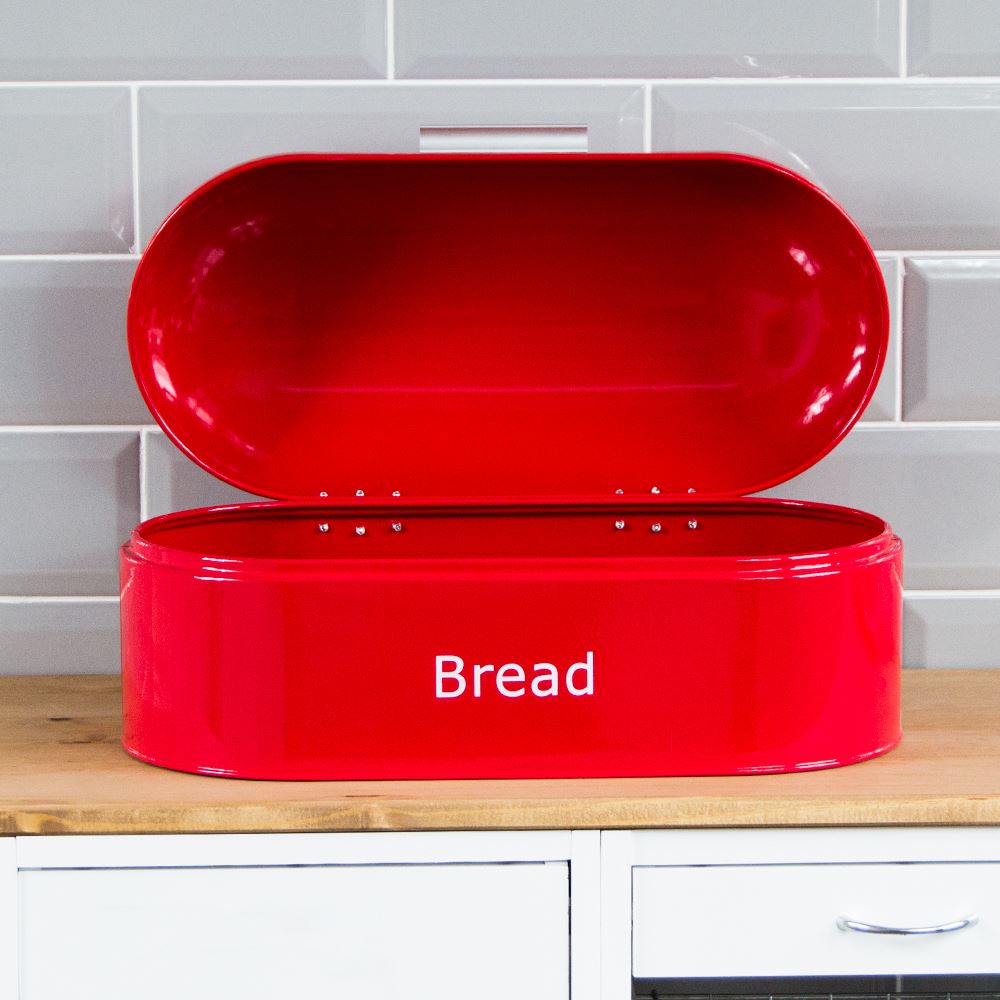 Bread Bin Retro Large Kitchen Food Storage Loaf Curved Bin By Home