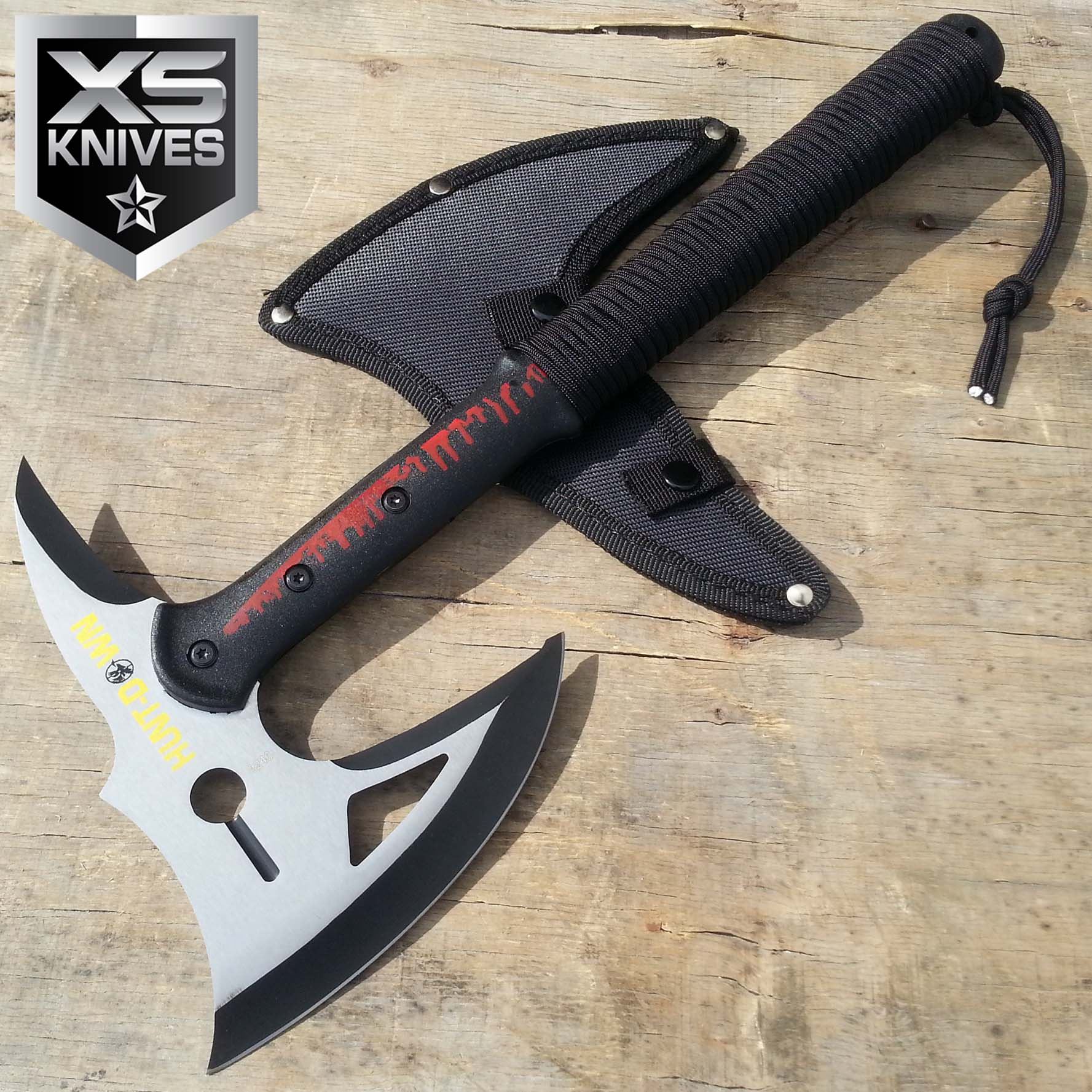 16" HUNTDOWN Survival CAMPING Tomahawk THROWING Axe Battle Hatchet