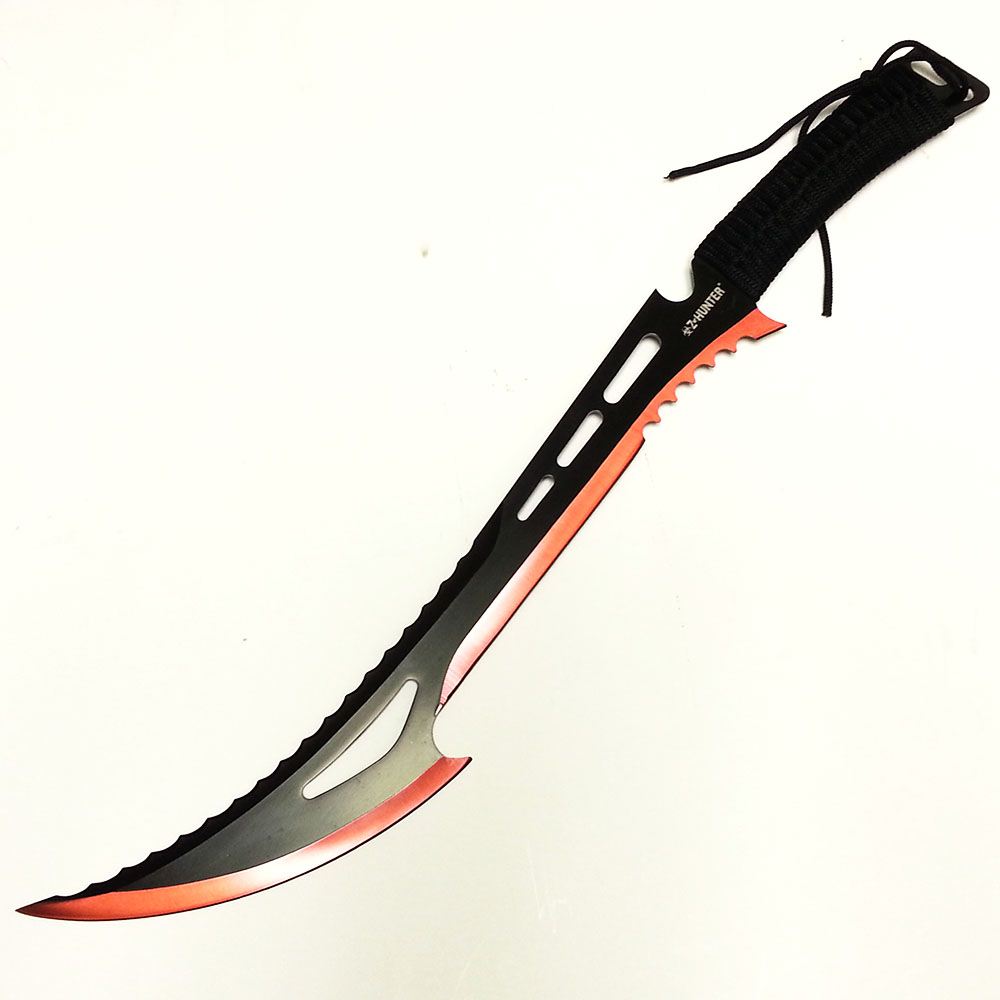 24" TACTICAL SURVIVAL Fixed Blade ZOMBIE MACHETE Hunting Sword Full