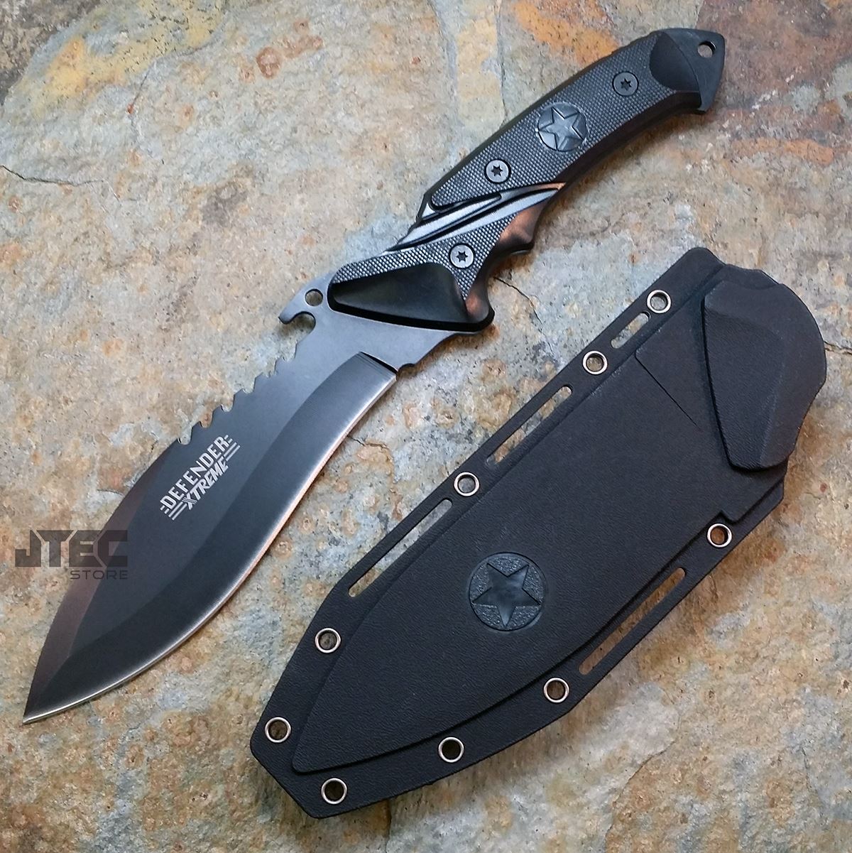 11" JTEC Hunting Fixed Blade Survival Tactical Combat Knife w/ Sheath JAN03 eBay