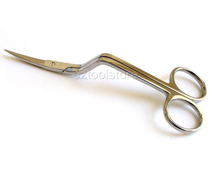 6" Pro BENT HANDLE Curved Embroidery Scissors Sewing SS