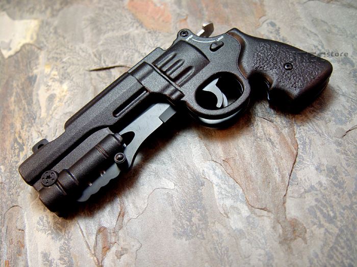 2pc JTEC Spring Assisted REVOLVER Handgun Knives Folding Pocket Gun