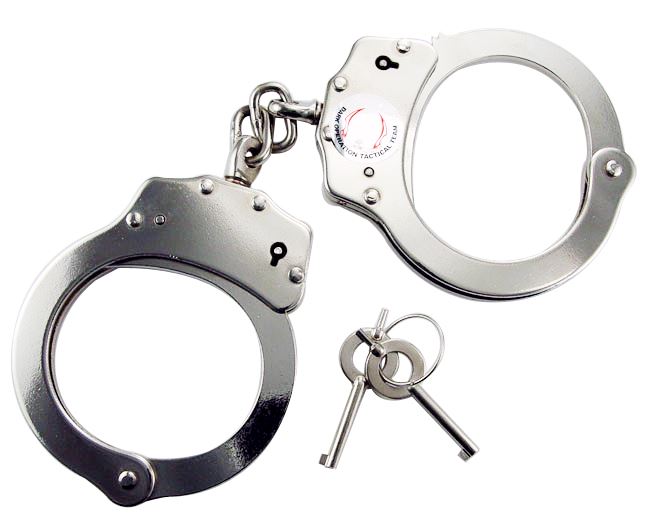 2pc REAL Official POLICE NICKEL PLATED Handcuffs and Legcuffs Set