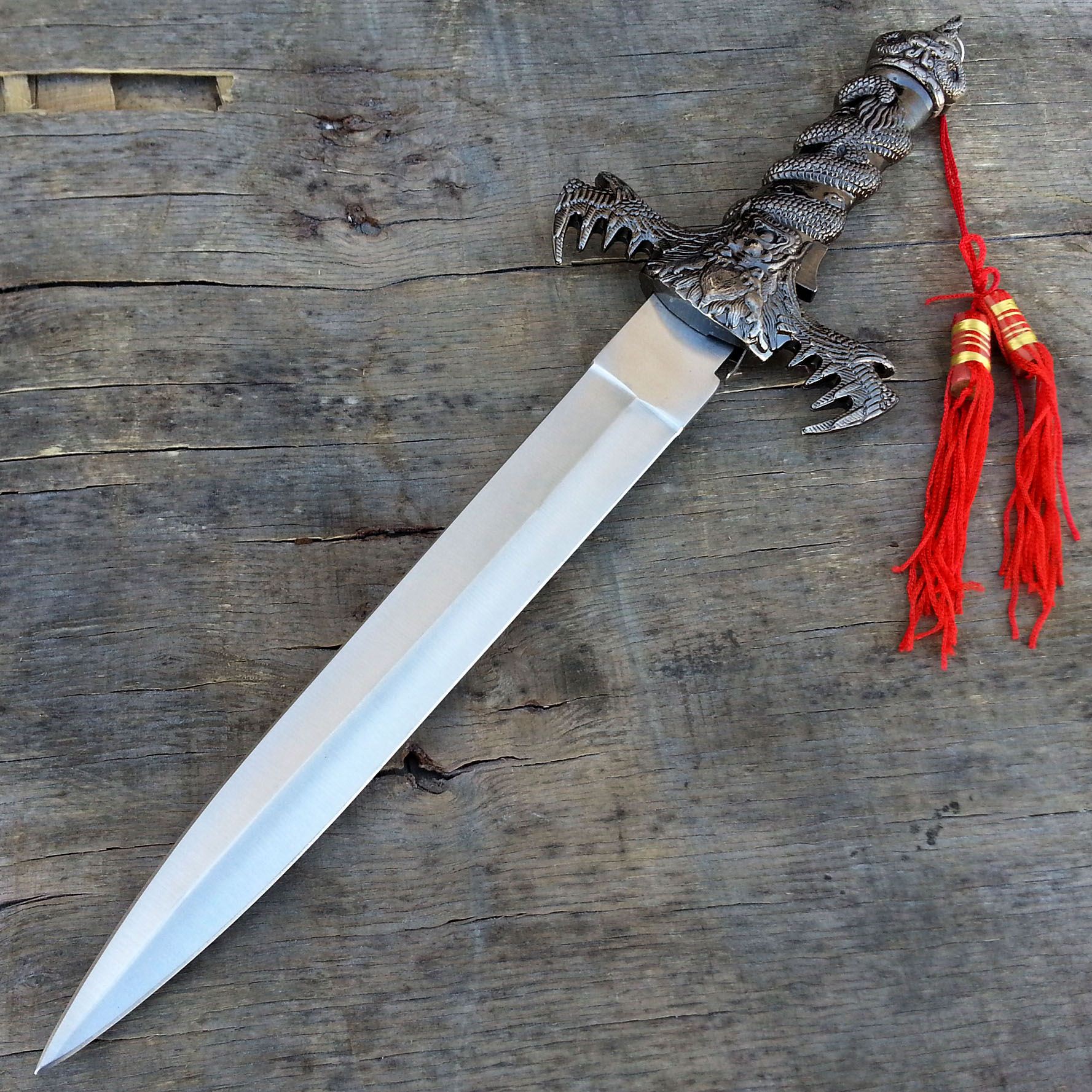 13” Ancient Fantasy Dagger Dragon Wrapped Handle w/ Scabbard
