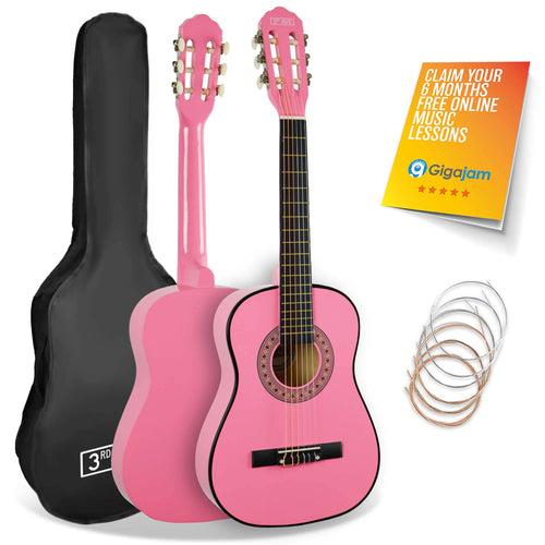 Classical Guitar 1/2 Size Kids Package Nylon Strings with Tuner - 3rd Avenue - Picture 5 of 5