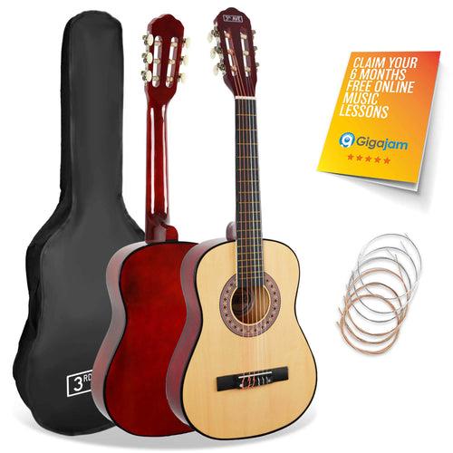 Classical Guitar 1/2 Size Kids Package Nylon Strings with Tuner - 3rd Avenue - Picture 4 of 5