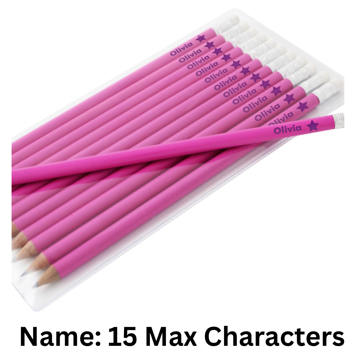 Personalisierte rosa HB Bleistifte individuelle Namen Bleistift Sets mit Geschenkbox Kinder Lehrer - Bild 10 von 11