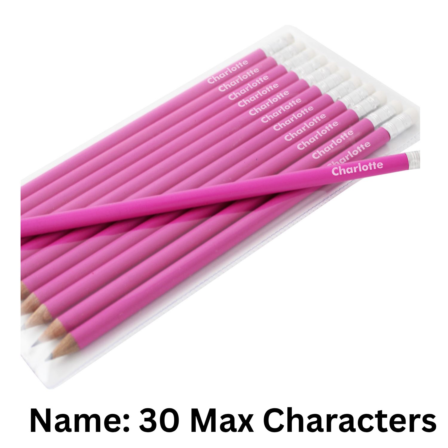 Personalisierte rosa HB Bleistifte individuelle Namen Bleistift Sets mit Geschenkbox Kinder Lehrer - Bild 8 von 11