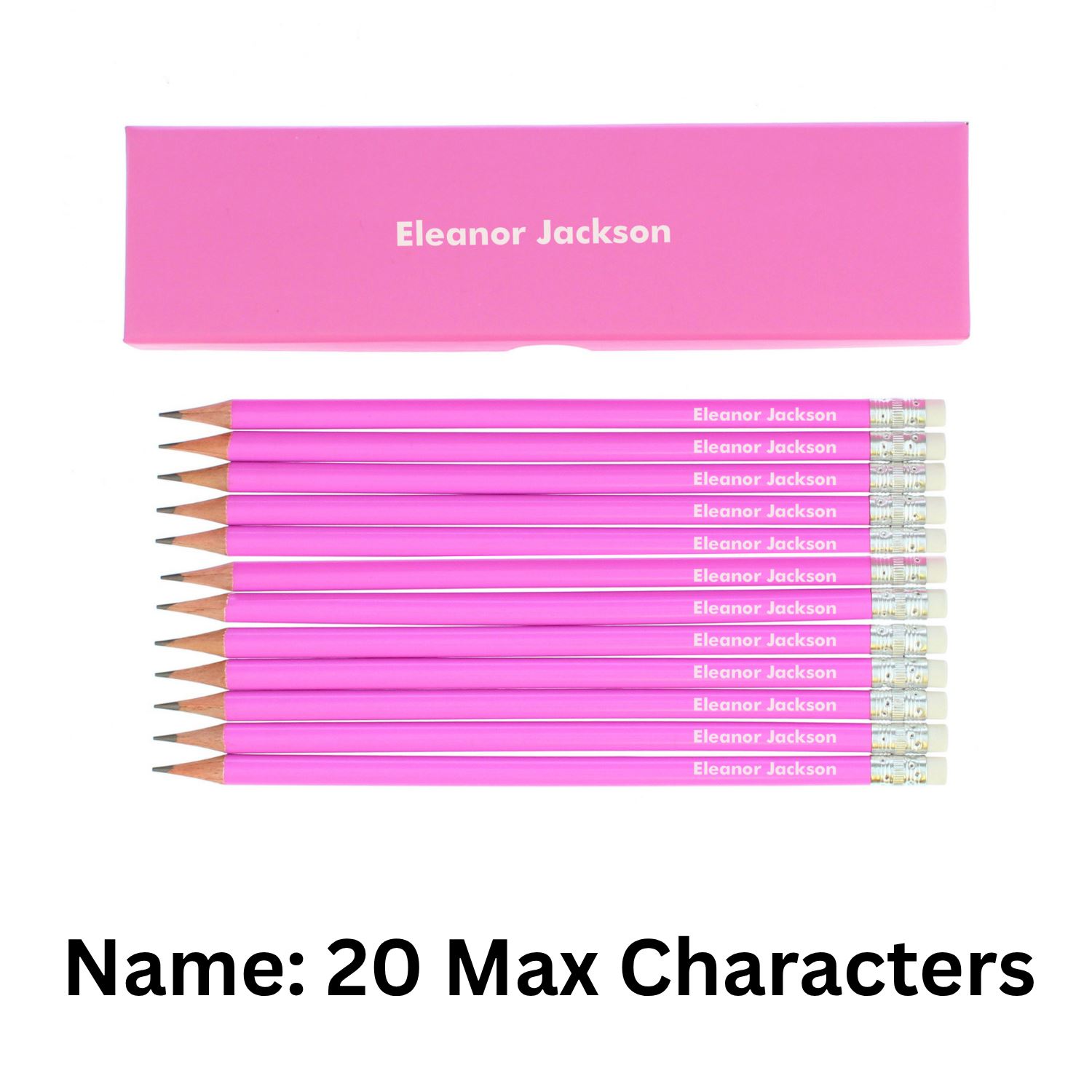 Personalisierte rosa HB Bleistifte individuelle Namen Bleistift Sets mit Geschenkbox Kinder Lehrer - Bild 7 von 11