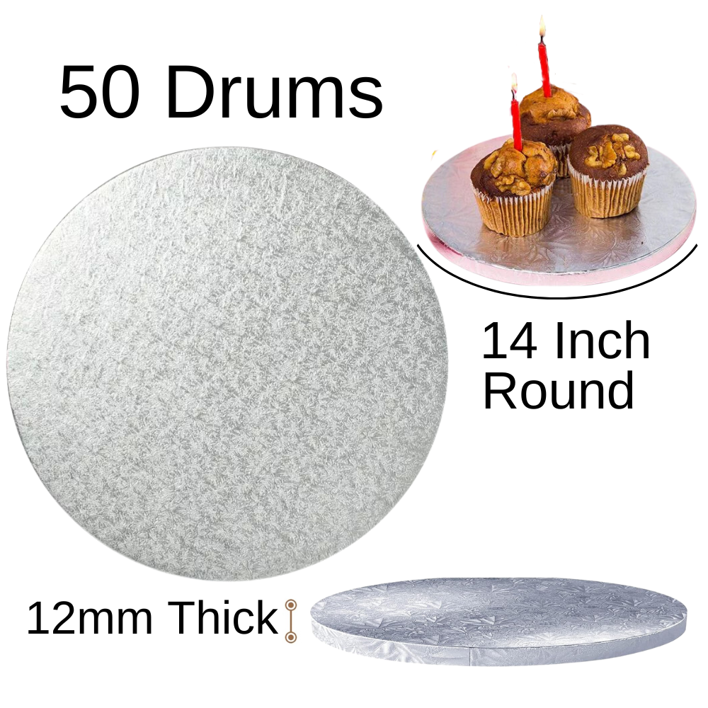 Cake Boards Base Drum 12mm thick Premium Finish Strong Round Square - Picture 2 of 3