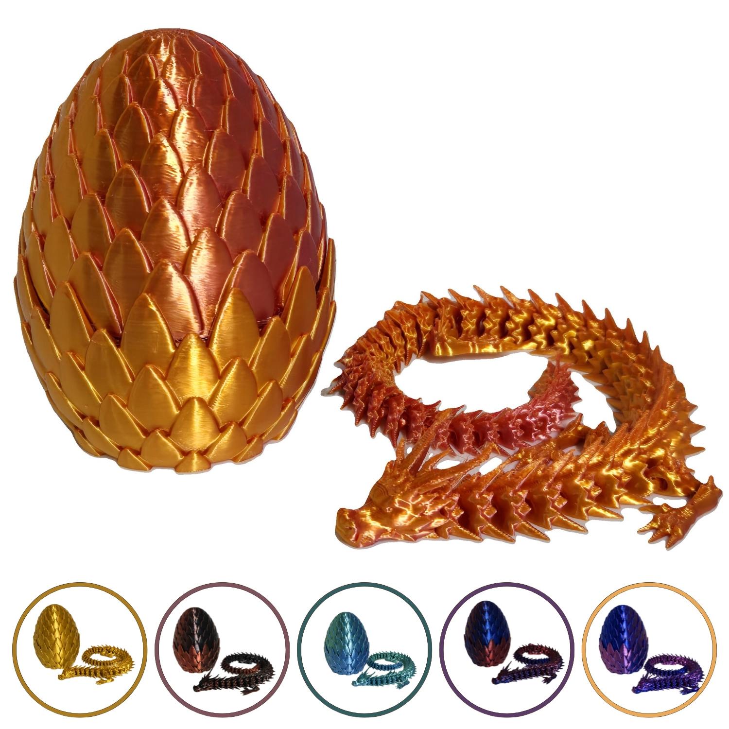 3D Printed Crystal Dragon Egg Full Articulated Surprise Dragons Fidget Gift Toy - Picture 12 of 14