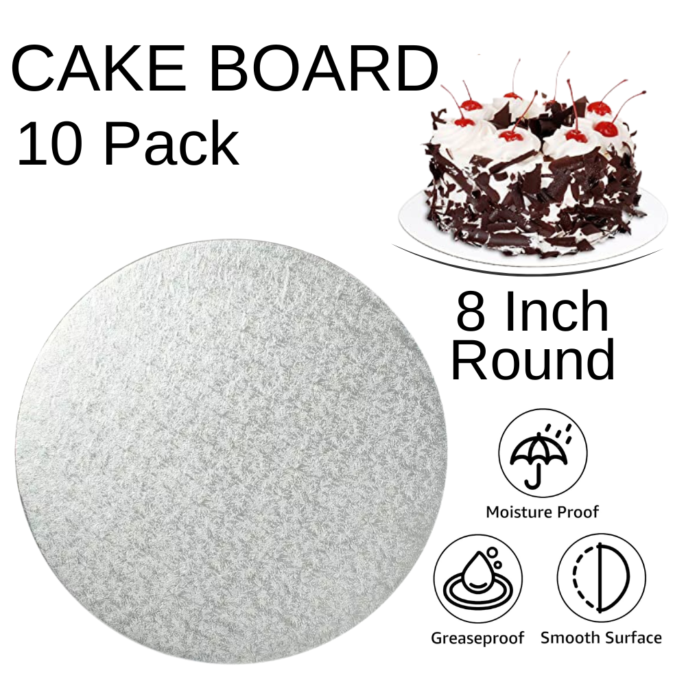 Premium Cake Boards Silver Foil 3mm Double Thick Round & Square - Picture 2 of 3