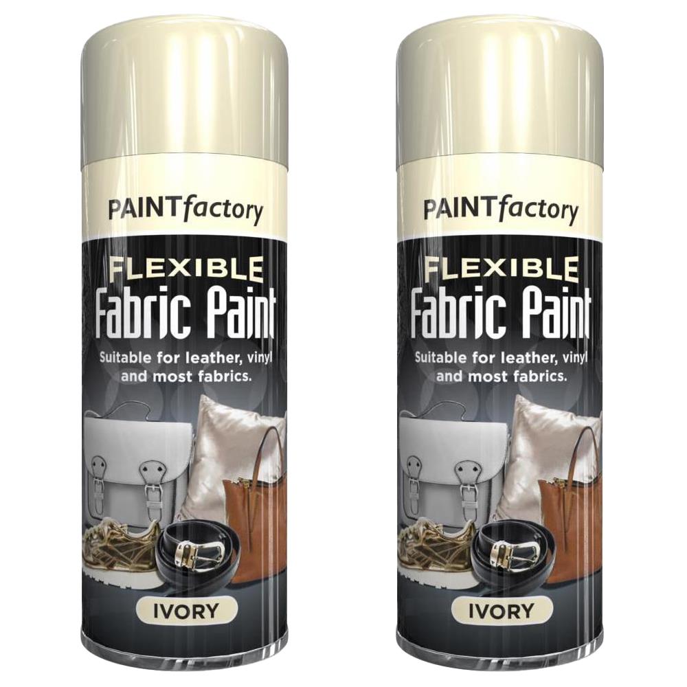 2X Ivory Flexible Fabric Spray Paint Leather Vinyl Clothes Fast Drying