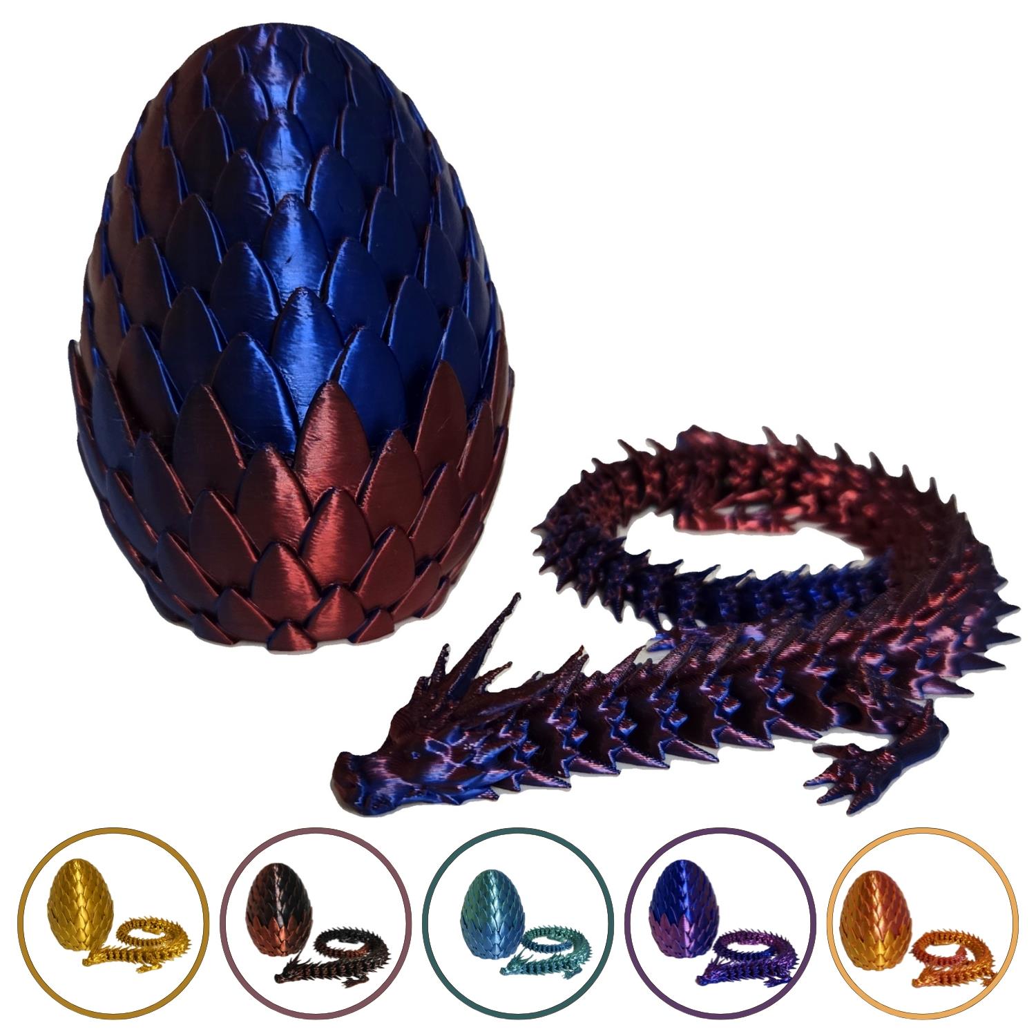 3D Printed Crystal Dragon Egg Full Articulated Surprise Dragons Fidget Gift Toy - Picture 4 of 14