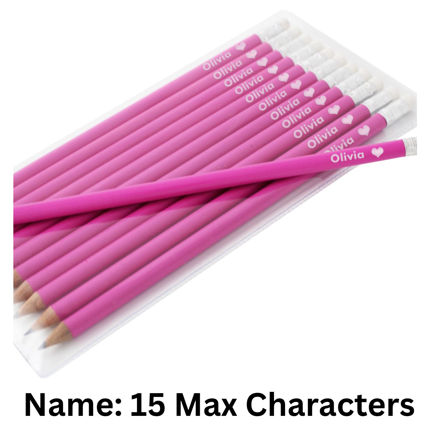 Personalisierte rosa HB Bleistifte individuelle Namen Bleistift Sets mit Geschenkbox Kinder Lehrer - Bild 6 von 11