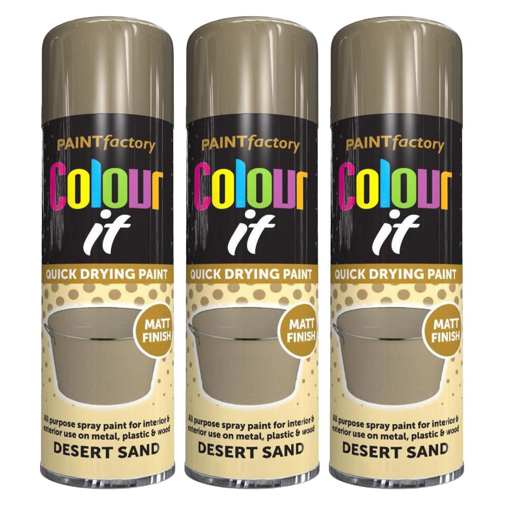 3X Desert Sand Matt Spray Paint Aerosol Auto Car Lacquer Wood Metal
